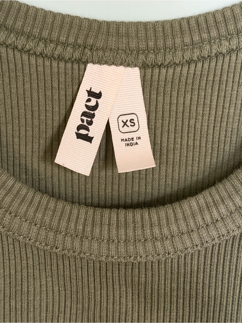 Pact Olive Ribbed Tank Top - Picture 2 of 2